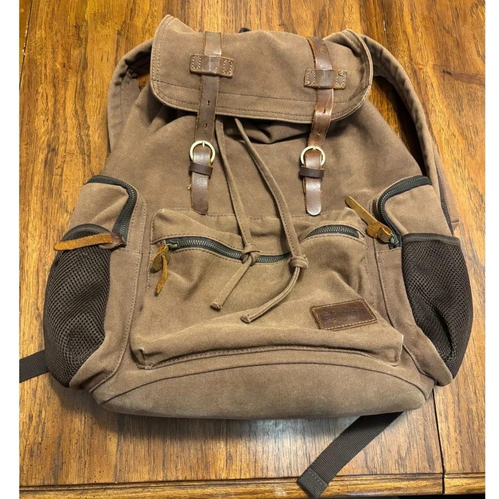 Lifewit‎ Backpack Rucksack Unisex Large Brown Canvas Leather Vintage Hiking Bag